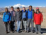 20 Pemba Rinjii, Pasang, Ngawang, Jerome Ryan, Pemba, Gyan Tamang On Tong La With Shishapangma Behind Here is my 2010 crew on the Tong La with Shishapangma behind: cook Pemba Rinjii, cooks helper Pasang, Tibetan guide Ngawang, Jerome Ryan, Tibetan driver Pemba, and Nepalese guide Gyan Tamang.